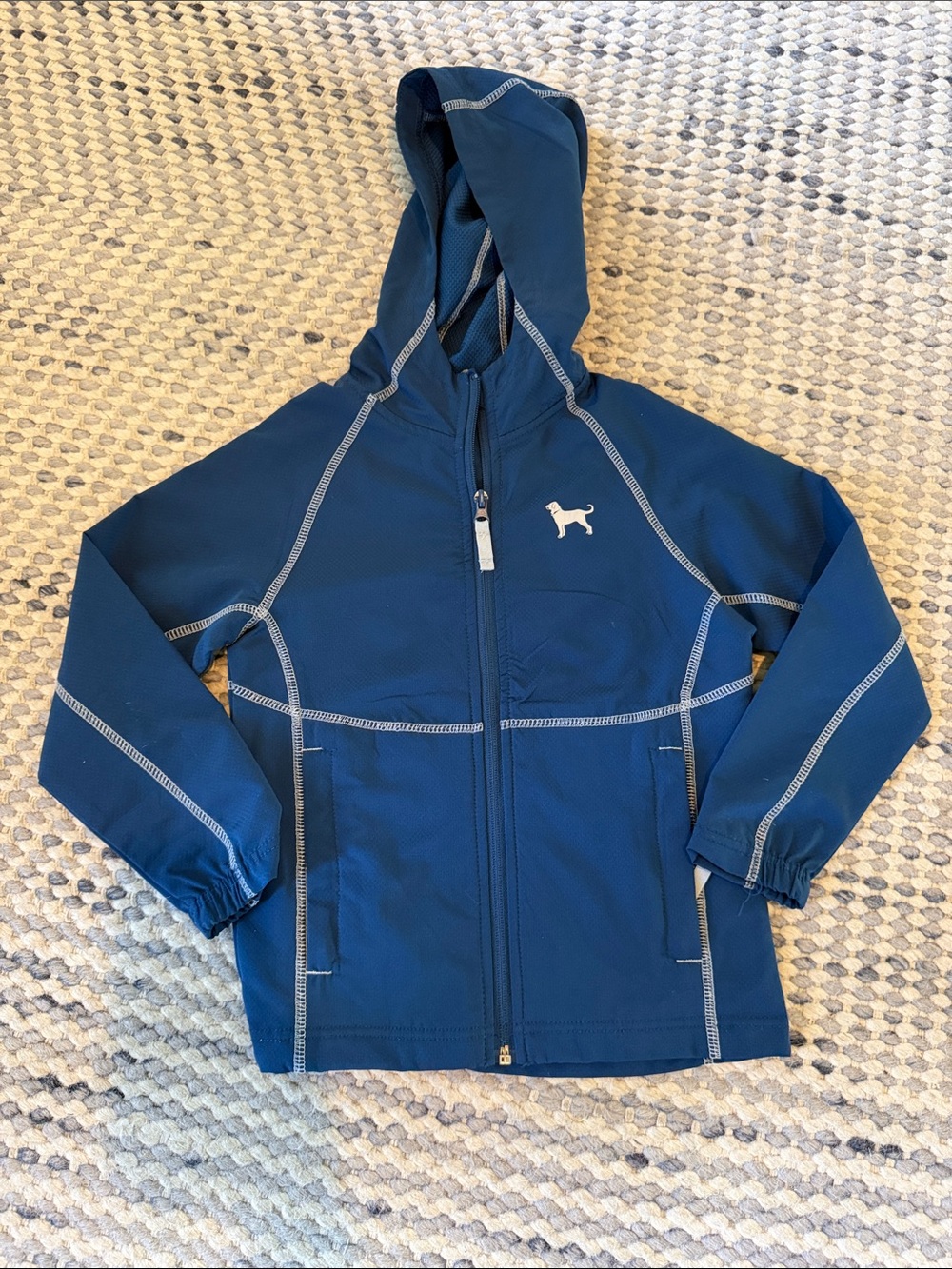 The Black Dog Kids Blue Hooded Zip-Up Jacket